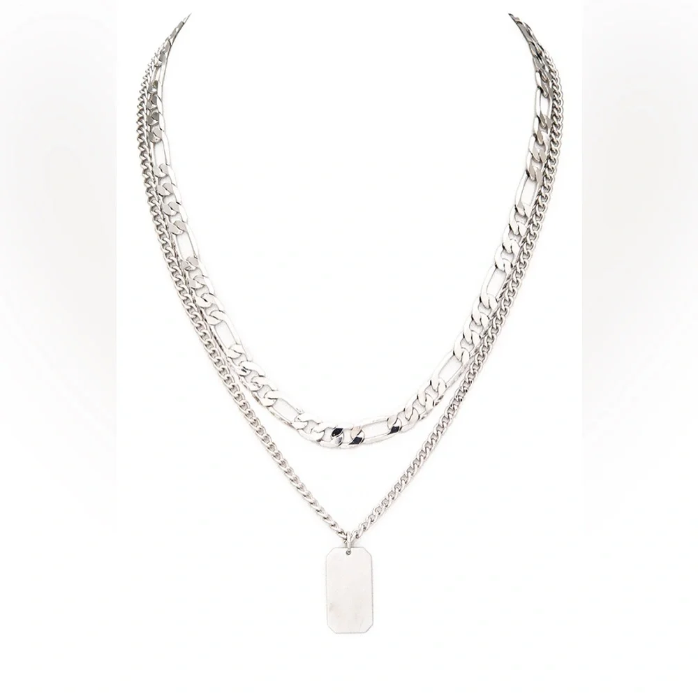 2 PC Mix Dog Chain Figaro Necklace